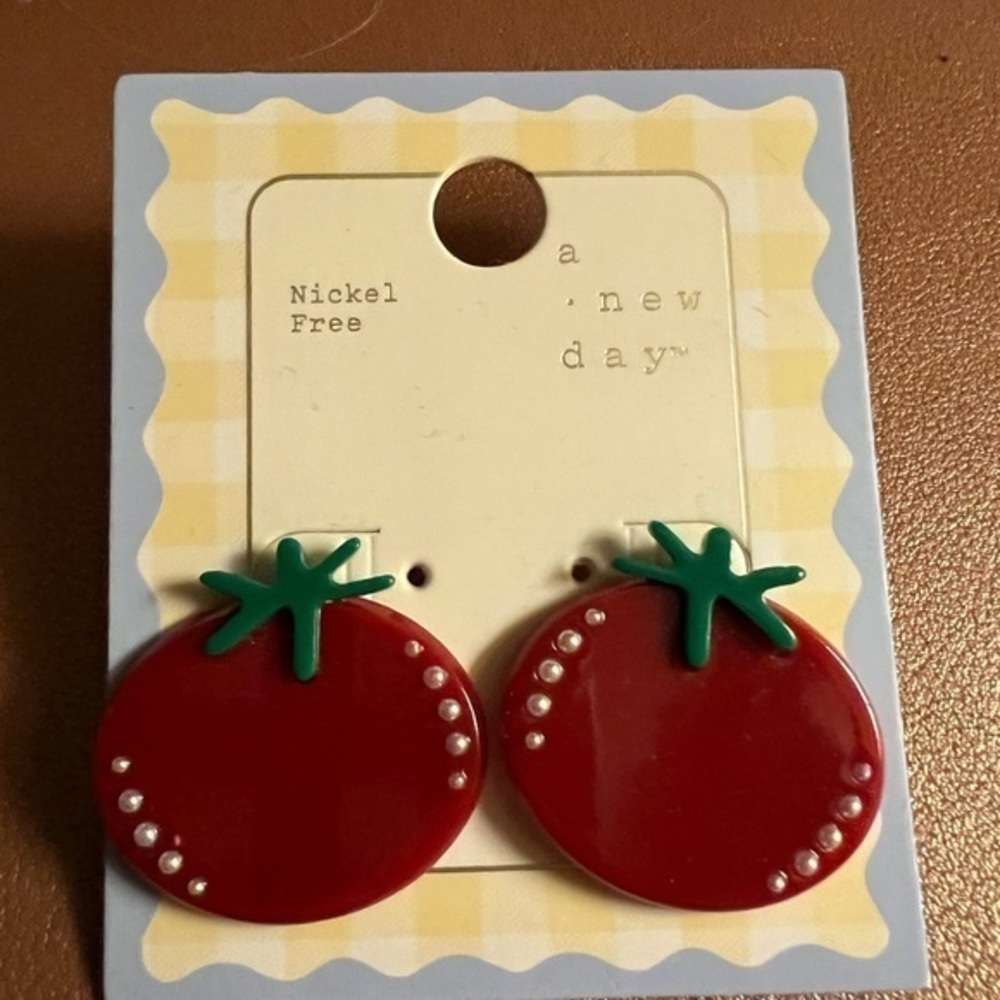 Tomato-Themed Earrings